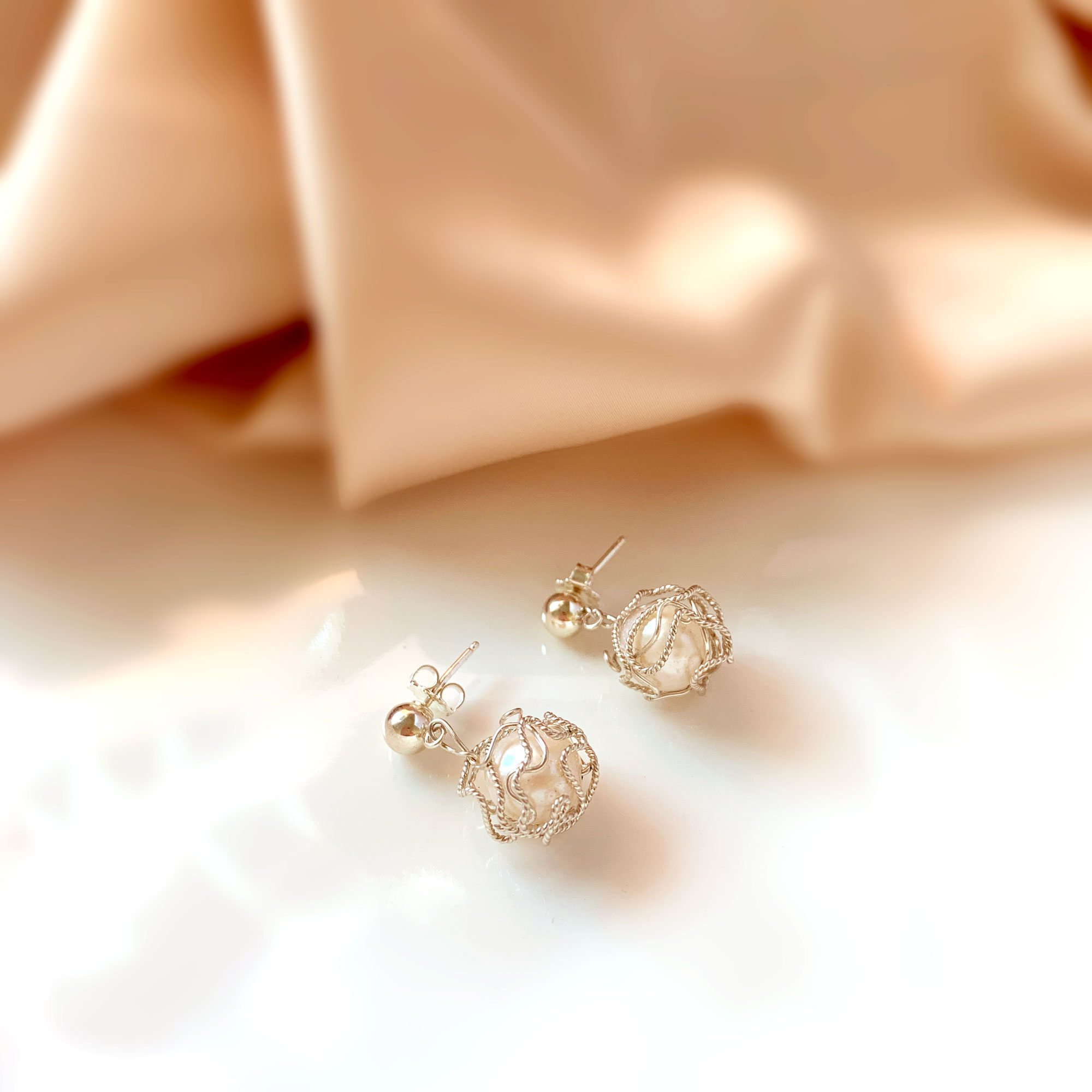 'Elegant' 'White Dove' Post Earrings