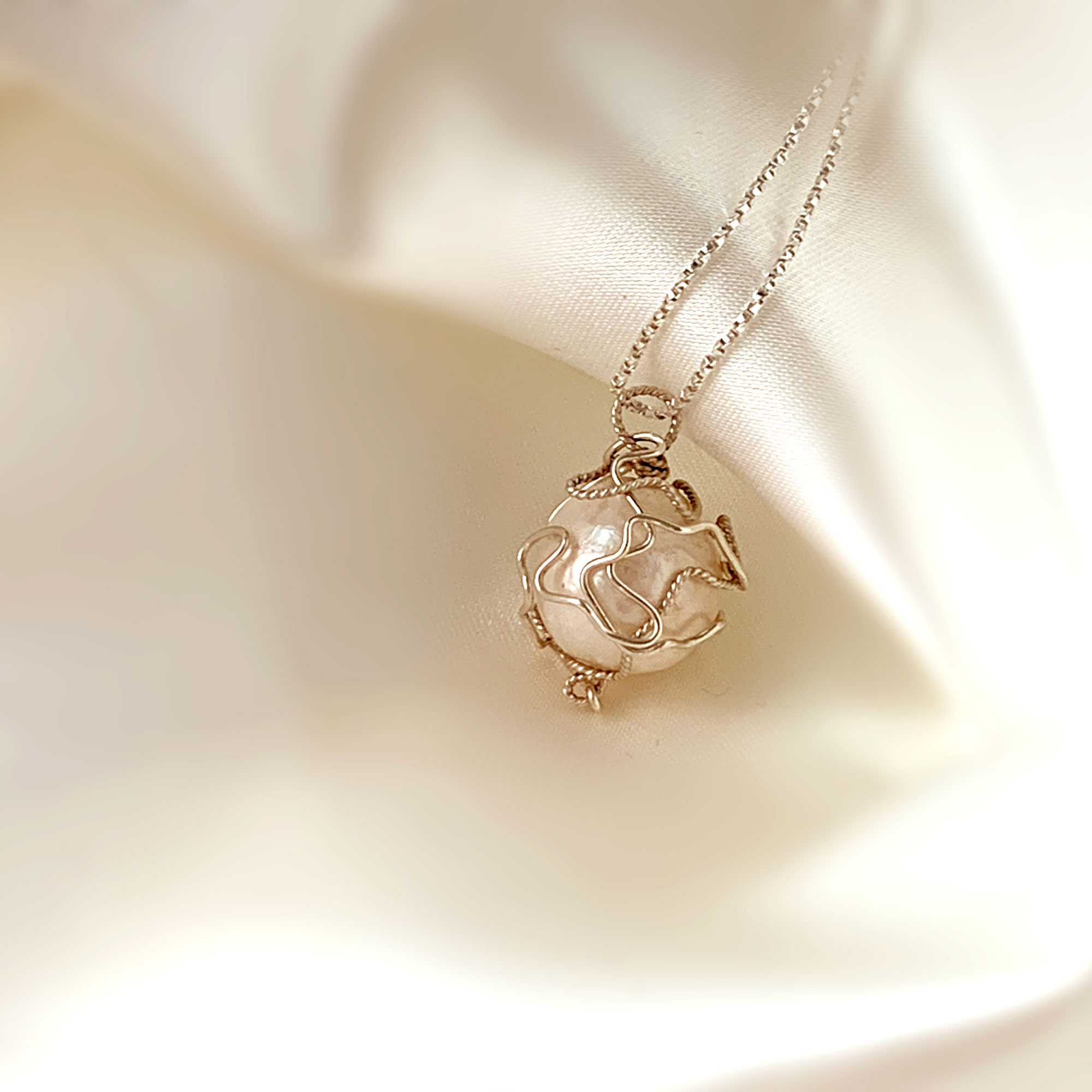 'Elegant' 'White Dove' Pendant Necklace