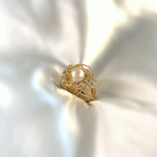 Champagne Pearl Intricate ring