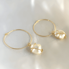 Round Hoop Pearl earrings