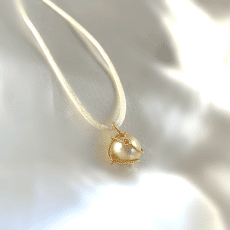 Satin Champagne pearl Chocker Pendant Necklace